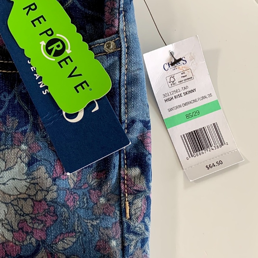 New Chaps Floral Stretch Denim Jeans - Picture 10 of 13